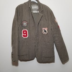 Vintage GateOne Tan Corduroy Jacket w Patches - M